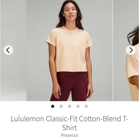 lululemon athletica Tops - LULULEMON CLASSIC FIT COTTON BLEND TSHIRT *PROSECCO
